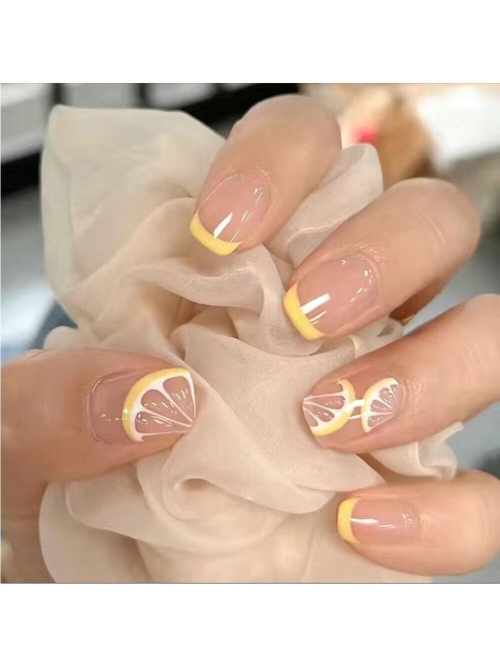 Sweet Citrus - Nail Junkie - full artificial nail set